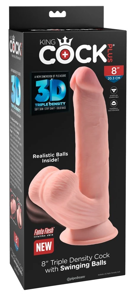King Cock Plus Triple Density with Swinging Balls 24,5 cm dildo