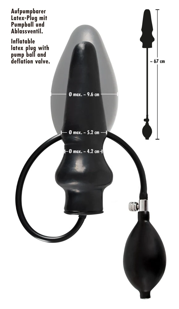 Late X Inflatable Latex Plug 20 cm anal toy
