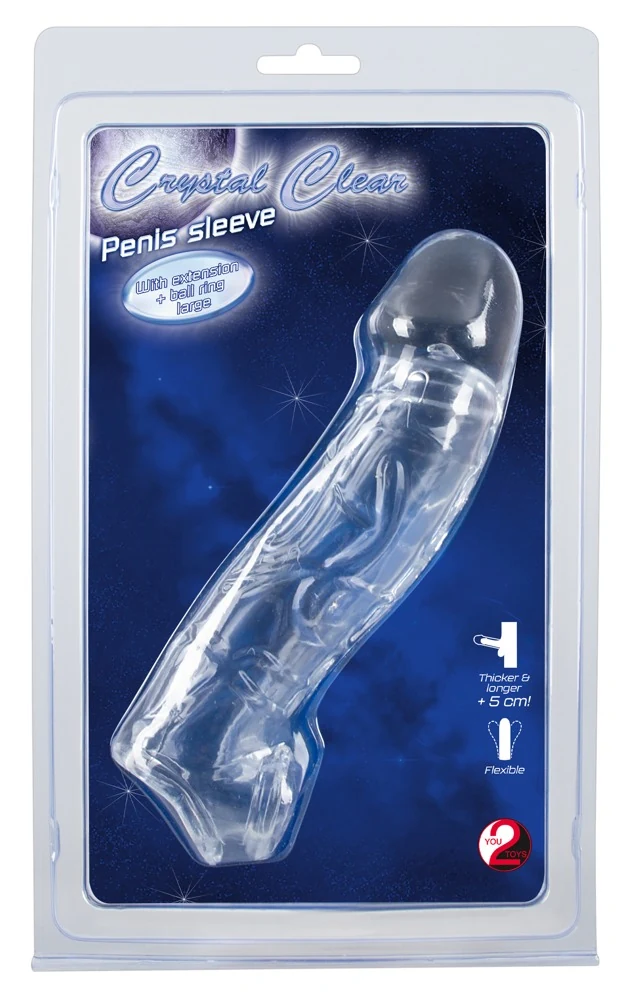 Crystal Penis Sleeve with extension ball ring penishülle