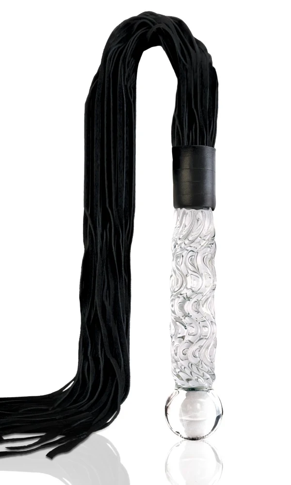 Icicles Hand Blown Glass Whip 63 cm dildo