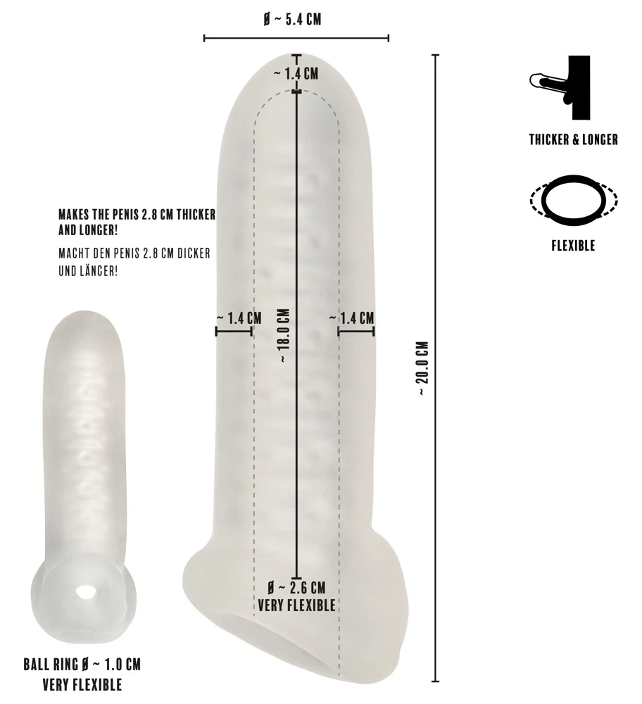 Rebel Thickening Sleeve with Ball Ring penishülle