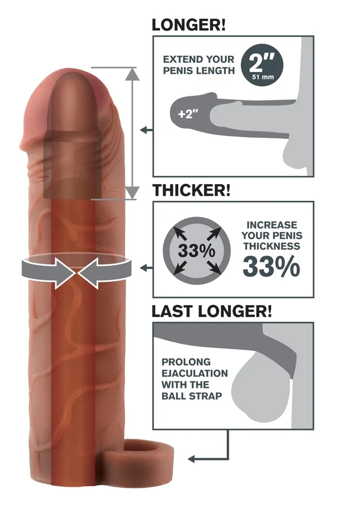 Fantasy X-tensions Perfect 2“ Extension with Ball Strap penishülle