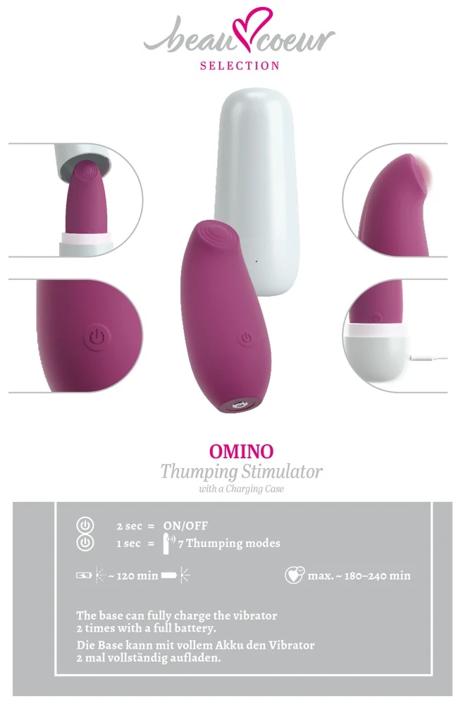 beau coeur OMINO Thumping Stimulator with Charging Case 13,3 cm vibrator