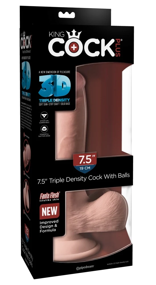 King Cock Plus 7,5“ Triple Density with balls 22,9 cm dildo