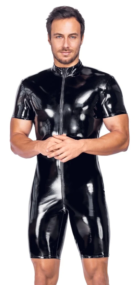 Black Level Kurzoverall aus Lack