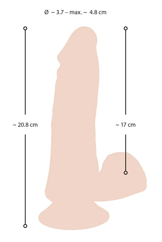 Nature Skin Bendable RC Vibrator with Balls 20,8 cm