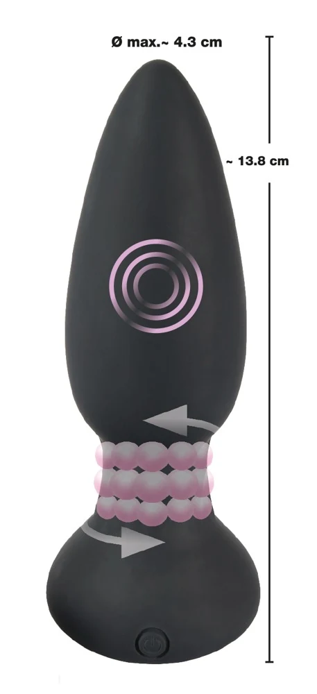 Black Velvets RC rotating vibrating plug 13,8 cm anal toy