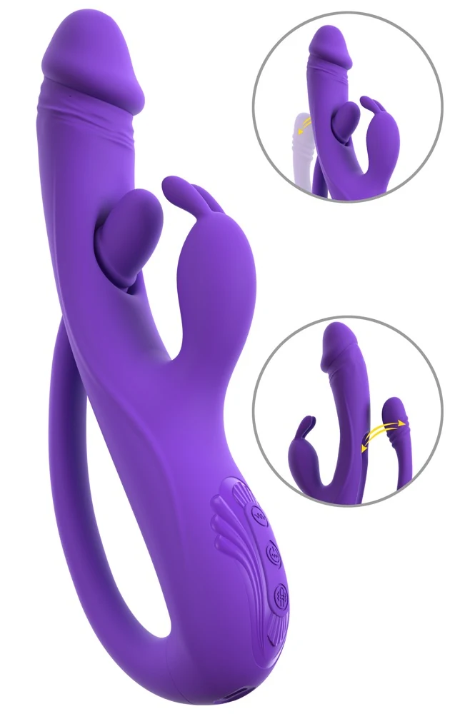 Sweet Smile Rabbit Vibrator with G-Spot/Anal Tickler 23 cm