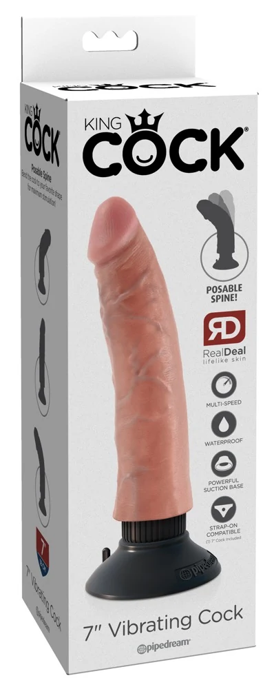 King Cock 7“ Vibrating 21 cm vibrator