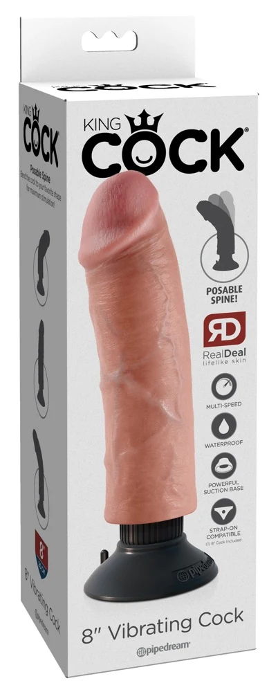 King Cock 8“ Vibrating 25 cm vibrator