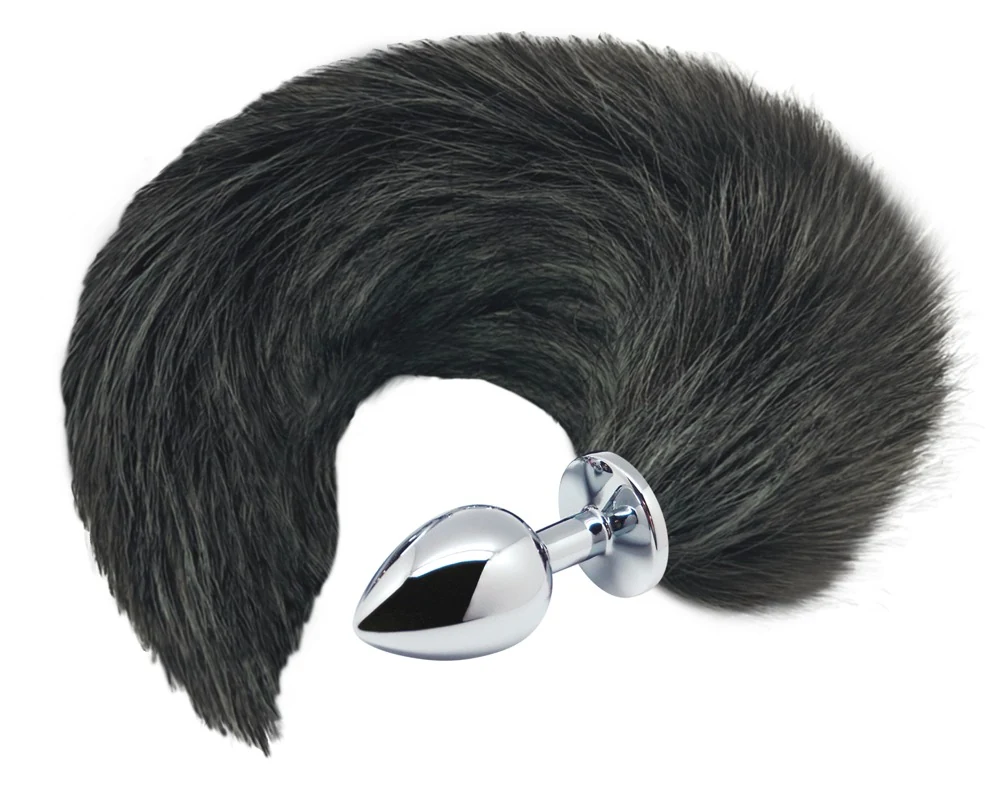 Alive Black White Fox Tail 7 cm anal toy