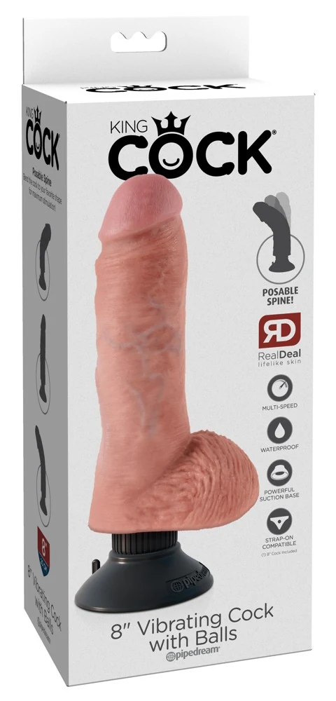King Cock 8“ Vibrating with Balls 24 cm vibrator