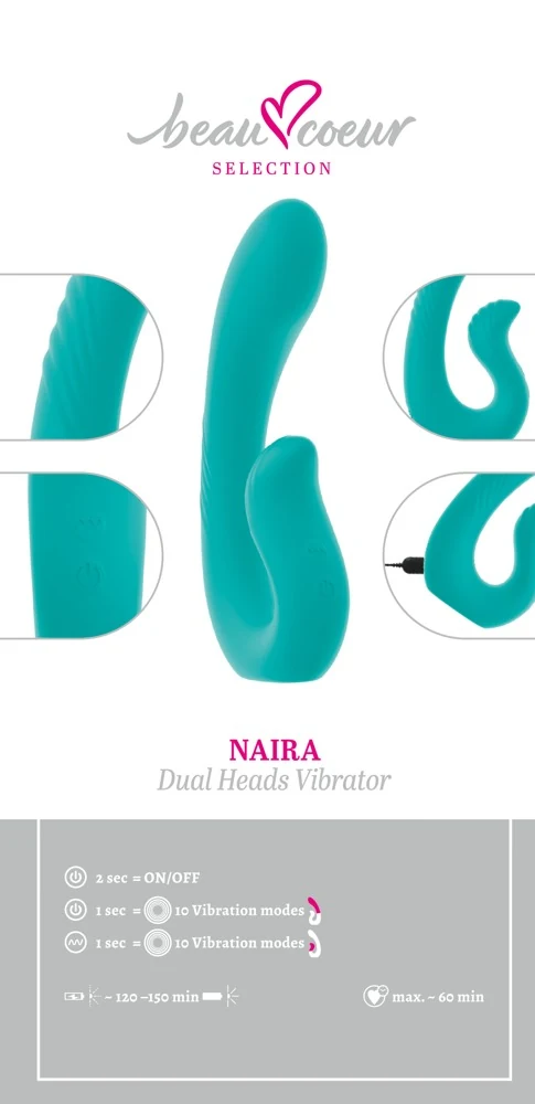 beau coeur NAIRA Dual Heads Vibrator 17,5 cm