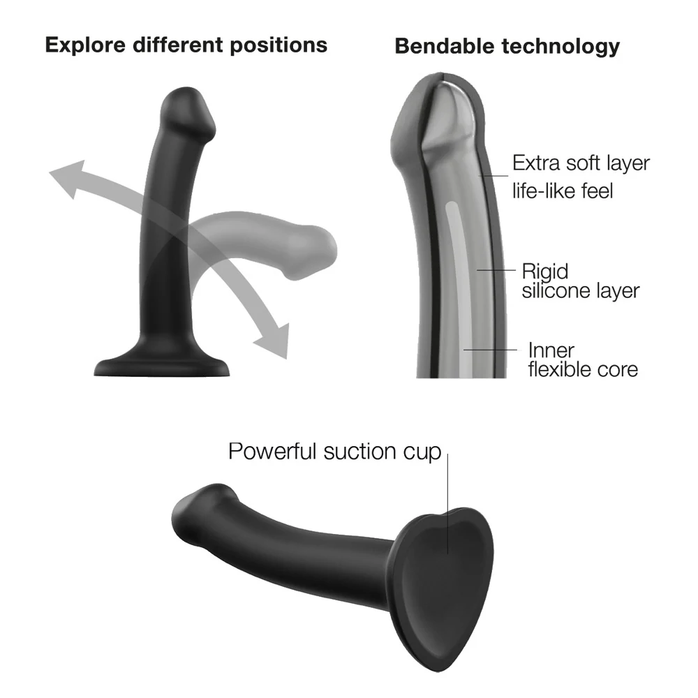 strap-on-me Dual Density Bendable Dildo 18 cm