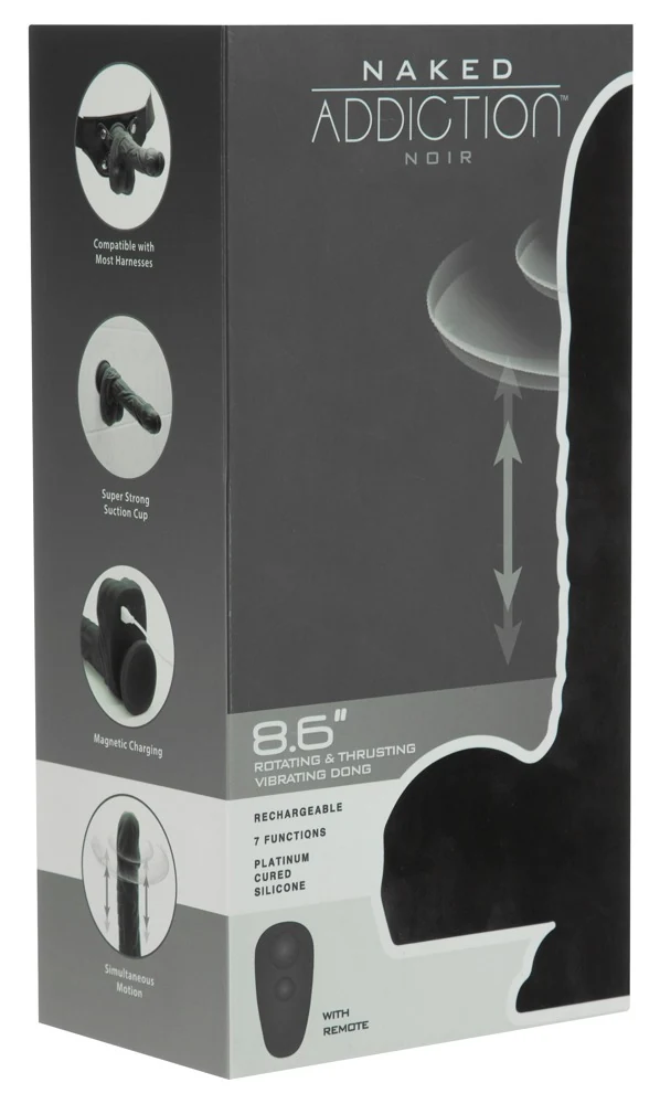 Naked Addiction 8,6" Rotating Thrusting Vibrating Dong vibrator