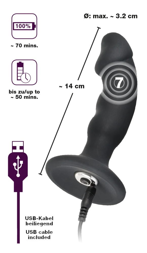 Black Velvets Rechargeable Plug 14 cm anal toy