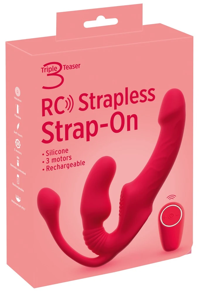 Strapless Strap-On Triple Teaser RC 23 cm vibrator