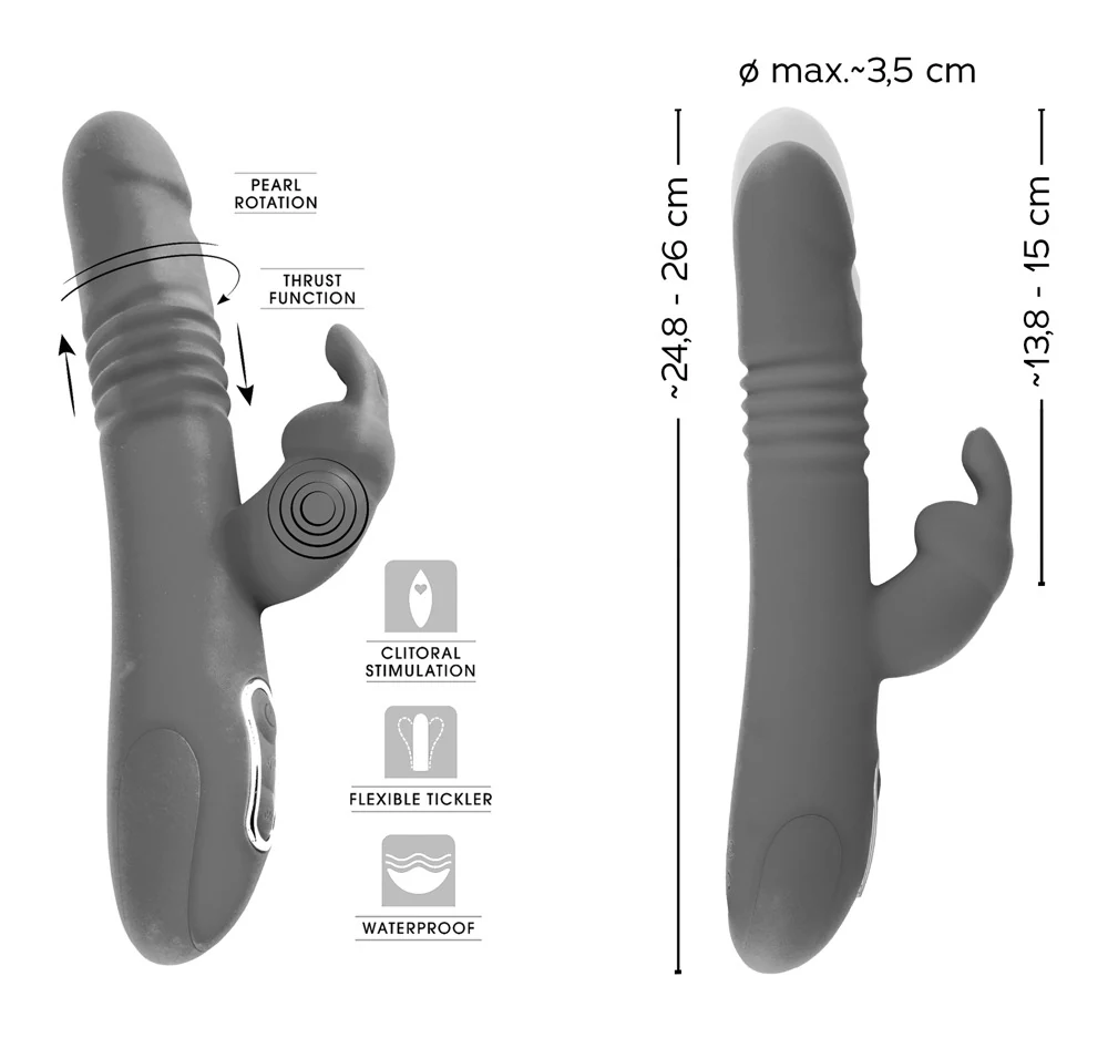 Sweet Smile Thrusting Pearl Rabbit Vibrator
