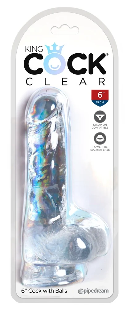 King Cock Clear with Balls 6" dildo