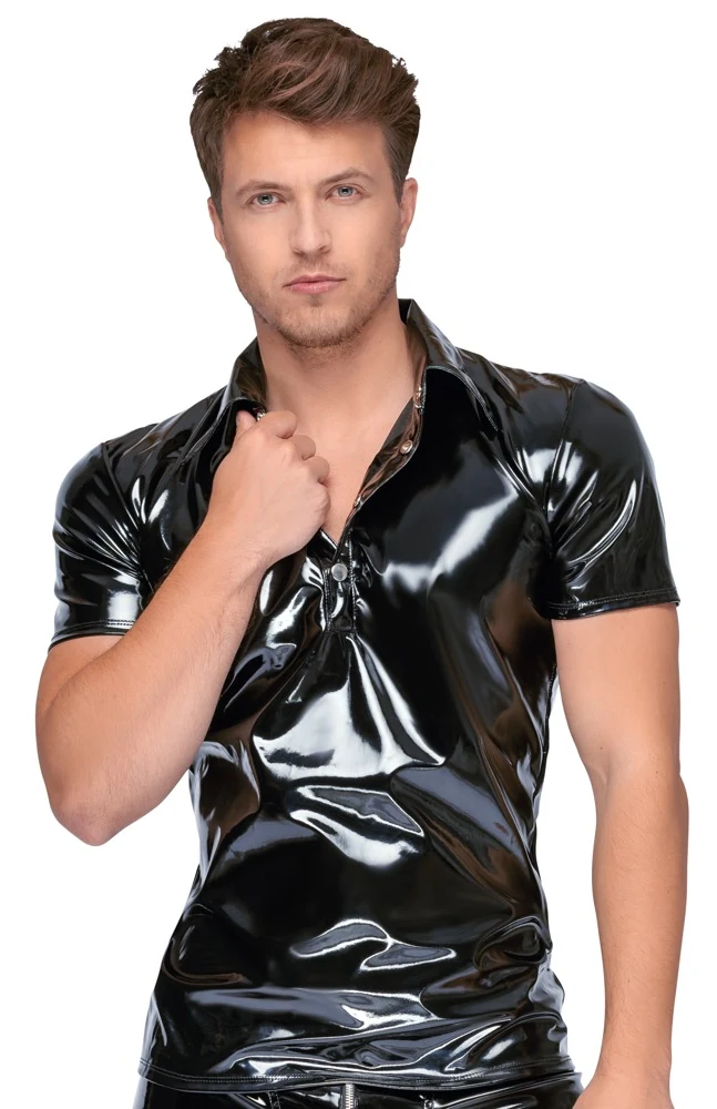 Black Level Poloshirt aus Lack