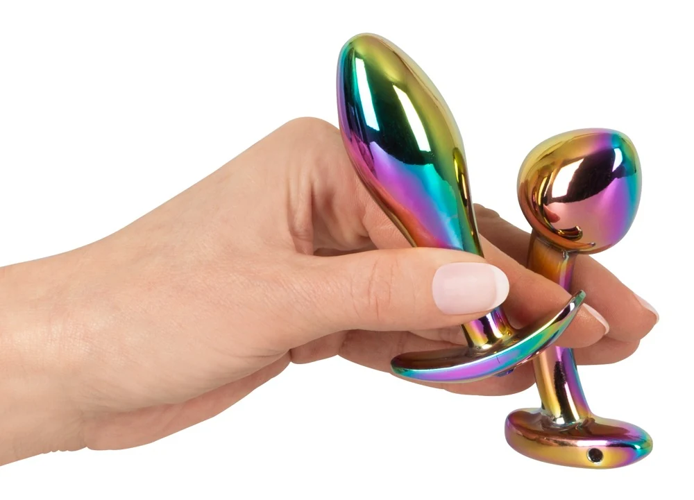 ANOS Metal Butt Plug Set in Rainbow Colours anal toy