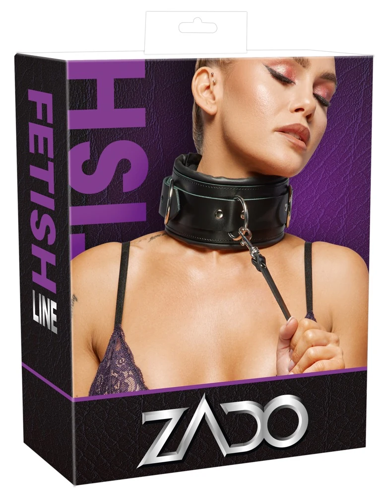 ZADO Halsfessel/Leine aus Leder bondage fesseln