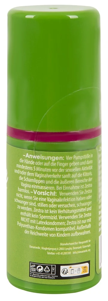 Zestra stimulierende gele sprays